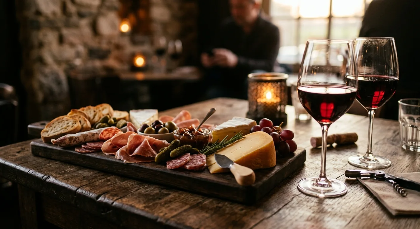 Borrelplank met kaas en charcuterie