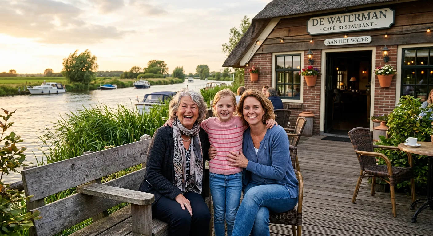 Drie generaties van de familie voor de gasterij